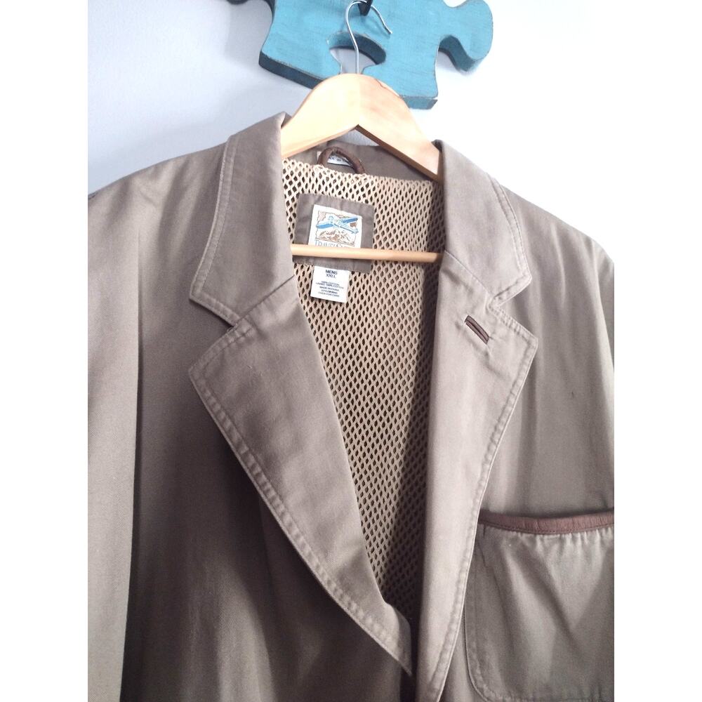Travelsmith XXL Mens Cotton Safari Sport Jacket Coat Suede Elbow Patches 2XL - Picture 5 of 15